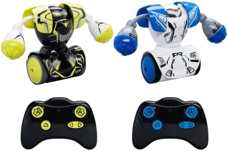 YCOO Confezione da 2 robot Kombat Pugile Telecomando 14 cm, Avanza e colpisce l’avversario, Giocattolo con effetti sonori e luminosi, Dai 5 anni