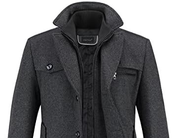 YOUTHUP Cappotto da Uomo in Lana Corto Invernale Spesso Cappotto Giacca Casual Regular Fit