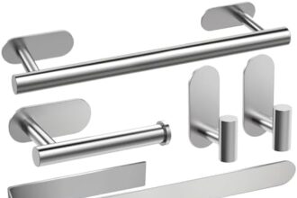 AIKER Porta Asciugamani Bagno,Versione aggiornata Porta Asciugamani Bagno Adesivo 10PCS,Acciaio Inossidabile SUS304 Ispessito di Accessori Bagno Per Mobili da Bagno o arredo Bagno a Parete