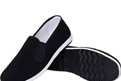 AioTio Scarpe antiche Cinese Tradizionale di Pechino Scarpe Kung Fu Tai Chi Gomma Sole Unisex Nero