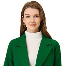 Allegra K Donne Cappotto Manica Lunga Bavero Dentato Doppio Petto Raglan Trench Casual Festa di San Patrizio
