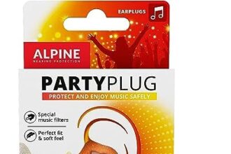 Alpine PartyPlug – Tappi per le orecchie per le feste, i festival e i concerti in sicurezza – Ottima qualità della musica – Materiale ipoallergenico confortevole – Tappi riutilizzabili – Trasparente