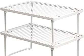 Amazon Basics - Ripiani portaoggetti impilabili da cucina, Bianco
