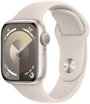 Apple Watch Series 9 GPS 41mm Smartwatch con cassa in alluminio color galassia e Cinturino Sport galassia - M/L. Fitness tracker, app Livelli O₂, display Retina always-on, resistente all’acqua