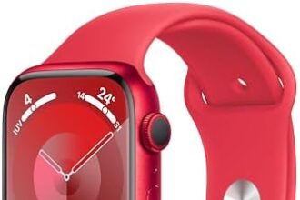 Apple Watch Series 9 GPS 45mm Smartwatch con cassa in alluminio (PRODUCT) RED e Cinturino Sport (PRODUCT) RED - S/M. Fitness tracker, app Livelli O₂, display Retina always-on, resistente all’acqua