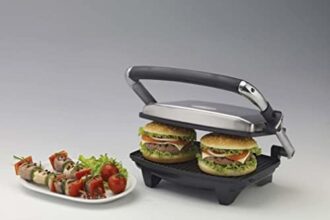 Ariete 1911 Toast&Grill, Piastra Elettrica Antiaderente, 1000 W, Argento Nero, 30.99 X 24 X 8.99 Cm