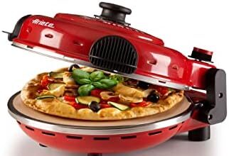 Ariete Forno Pizza 919, Pizza 4' Minuti, Forno per Pizza con 5 Livelli di Cottura, Piastra Refrattaria Antiaderente per Riscaldare, Pale in Legno Incluse, Temperatura Max 400°C, 1200W, Rosso