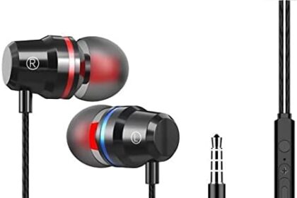 Auricolari con Filo, In-Ear Cuffie con Filo Stereo con Microfono e Controllo del Volume, Cuffie Auricolari Compatibile con Dispositivi da 3,5 mm per iPhone, Galaxy, Sony, Huawei, Xiaomi etc