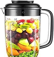 Bear Frullatore da appoggio 500W professionale con frullatore da 1200ML per frullati e frullati, 3 velocità per frullare ghiaccio, purea e frutta congelata con pulizia autonoma