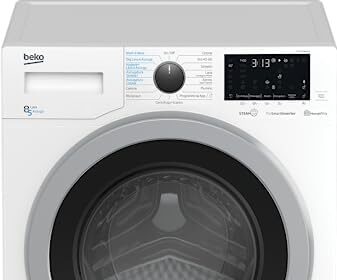 Beko - HTV8736XS-IT - Lavasciuga a Vapore SteamCure 8kg + 5kg, 1400 giri/minuto, ProSmart Inverter - Bianco, 60x59x84h cm