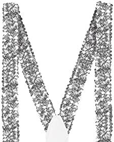 Boland - Bretelle con paillettes, lunghezza totale 75 cm con clip in metallo, portapantaloni, accessorio per carnevale, festa a tema o JGA