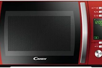 Candy CMXG20DR Microonde con Grill e App Cook-in, 20 Litri, 700 Watt, Funzione Scongelamento, Frequenza 50 Hz, Libera Installazione, 5 Livelli di Potenza, 44x35,75x25,9 cm, Rosso