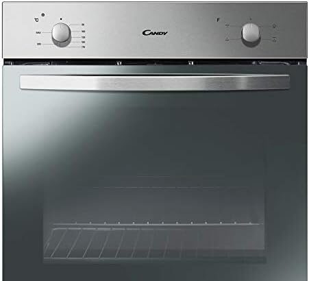 Candy FCS 201 X/E Forno Elettrico Statico con Grill a Incasso, 2100W, 70 Litri, Acciaio Inox, 1 Griglia, 1 Leccarda, 4 Funzioni, 59,5x59,5x56,8 cm, Classe A