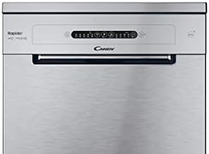 Candy RapidÓ CF 3C7L0X Lavastoviglie, 13 Coperti, Maxi TUB e Maxi Ladle, Wi-Fi + BLE, Connesso, 5 Programmi, Classe C, 59,7x59,8x82 cm, Inox