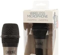 Canta Tu Karaoke Microfono Wireless Pro 2023, Microfono Senza Fili, Frequenza 2402MHz-2480MHz, 4 Colorazioni Disponibili, Compatibile con Canta Tu PRO 2023, Ideale per Duetti, Grigio Metallizzato