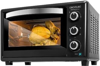 Cecotec Forno da tavolo Bake&Toast 3090 Black Gyro, 30 l, 1500 W, 5 funzioni diverse, include girarrosto, luce interna, vassoio raccogli briciole.