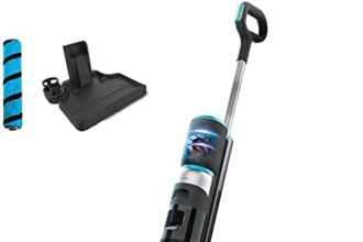 Cecotec Mocio elettrico FreeGo Wash&Vacuum. 200 W, Friega e aspira allo stesso tempo, Autonomia 35 min, Rullo assorbente Jalisco, Serbatoio dell'acqua pulita e sporco 700 ml, spray e base