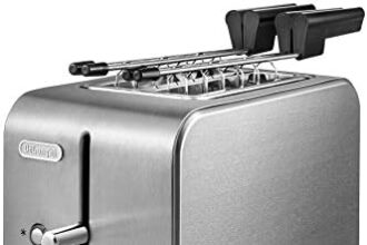 De'Longhi CTX2203.S Tostapane con Pinze, Controllo Progressivo del Grado di Tostatura, 3 funzioni, Cassetto Raccoglibriciole, Piedini Antiscivolo, Potenza 550 Watt, Plastica, SILVER