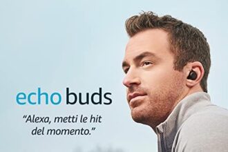 Echo Buds (2ª generazione) | Auricolari wireless con Alexa, cuffiette Bluetooth con cancellazione attiva del rumore, microfono integrato, IPX4 Impermeabili | Nero