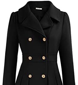 GRACE KARIN Donna Cappotto Elegante Coat Lana Donna Elegante Trench Donna Doppiopetto/Cintura