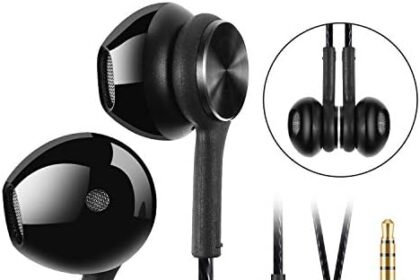 GUUVOR Auricolari,Cuffie Magnetici Sport,Auricolari in-Ear con Microfono,Resistente al Sudore,Isolamento del Rumore,Alta Definizione,Bassi Potenti,per Samsung,LG,Xiaomi, Huawei etc- Nero