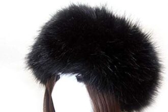 GeKLok Cappello da donna in finta pelliccia russa di classe con finta pile, inverno caldo visiera cappello per capelli fascia accessori per capelli, da donna in pelliccia sintetica invernale