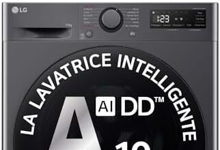 LG F4R5011TSMB Lavatrice 11kg AI DD, Classe A-10%, 1400 Giri, TurboWash, Vapore