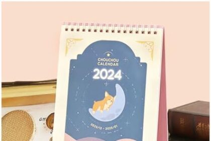 AMCAY Calendario da Tavolo retrò 2024 Animali dei Cartoni Animati Decorazione di Libri da Tavolo Blocco Note Calendario da Tavolo mensile con Elenco di promemoria