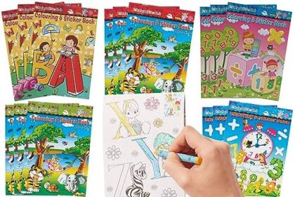 THE TWIDDLERS 24 Set di Libri da Colorare e Adesivi Assortiti | Regalino per Feste di Compleanno e attività Artistiche per Bambini