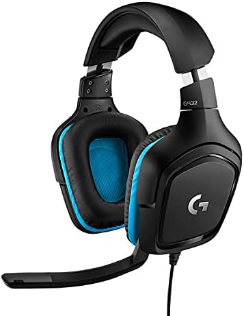 Logitech G G432 Cuffie Gaming Cablate, Audio Surround 7.1, DTS: x 2.0, Driver 50 mm, ‎Jack USB 3.5 mm, Microfono Flip-to-Mute, Leggere, PC/Mac/Xbox One/PS4/Nintendo ‎Switch, Nero/Blu