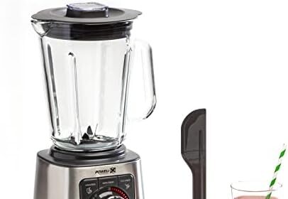 Moulinex LM811D PerfectMix + Blender Frullatore Tritatutto Elettrico, Tecnologia Powelix, Multifunzione, 1200W, Capacità totale 2L (utile 1.5L), 3 Programmi, Vaso in Vetro Termoresistente