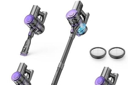 OLAYMEY Aspirapolvere Senza Fili Portatile 6 in 1, Scopa Elettrica Senza Fili Potente 25000PA, Leggero Ricaricabile Aspirapolvere Batteria da 2200mAh 40Min Autonomi peli Casa Animali Auto Briciole