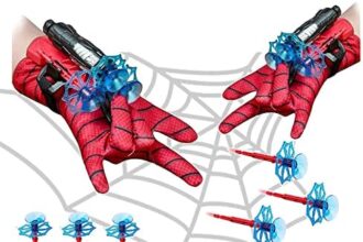 PTBWS Set di 2 Launcher Glove, Guanti Spiderman Bambino Giochi, Spider Web Toy, Giocattoli Educativi (A)