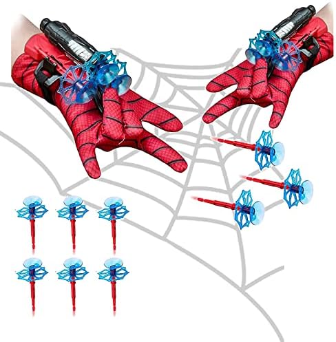 PTBWS Set di 2 Launcher Glove, Guanti Spiderman Bambino Giochi, Spider Web Toy, Giocattoli Educativi (A)