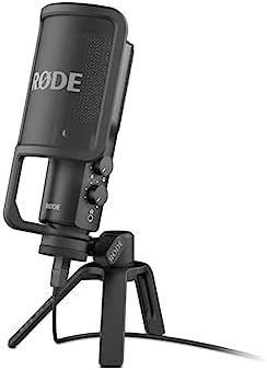 RØDE NT-USB Microfono a Condensatore USB di Qualità da Studio Versatile con Filtro Antipop e Treppiede per Streaming, Gaming, Podcasting, Produzione Musicale, Registrazione Vocale e di Strumenti