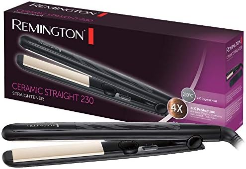 Remington Piastra per capelli Ceramic Straight (protezione 4x: rivestimento antistatico in tormalina ceramica - distribuzione uniforme del calore, meno carica statica e lucentezza setosa) S3500