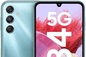 Samsung Galaxy M34 5G (Waterfall Blue, 6 GB, 128 GB), display sAMOLED da 120 Hz, tripla fotocamera senza vibrazioni da 50 MP, batteria da 6000 mAh, aggiornamento del sistema operativo 4 Gen e