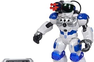 Simba 108042509 - Robot Planet Fighter con controllo a infrarossi, controllo gestuale, luce e suono, funzione tiro, varie funzioni di movimento, 32 cm, a partire dai 5 anni in su
