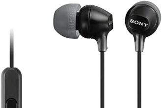 Sony MDR-EX15AP - Cuffie in-ear con microfono, Auricolari in silicone, Nero