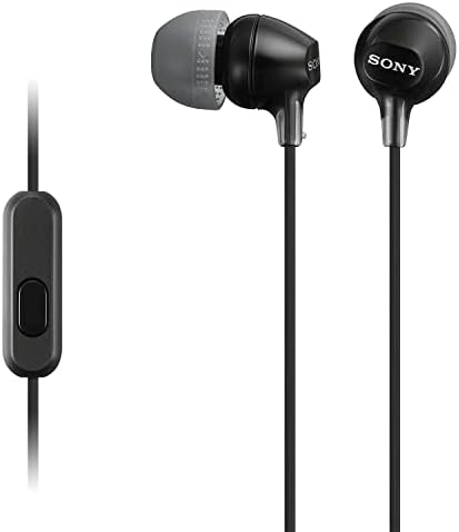 Sony MDR-EX15AP - Cuffie in-ear con microfono, Auricolari in silicone, Nero
