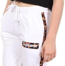 Supreme Grip Jogging Blanc Femme Supreme Goldeen Pantalone Donna