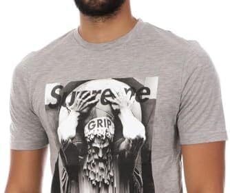 Supreme Grip T-Shirt Grigia Homme God Maglietta Uomo