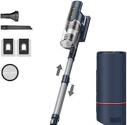 Ultenic FS1 Aspirapolvere Senza Fili, 30000Pa, 450W, Autonomia 60 Min, Svuotamento Automatico, Scopa Elettrica, 660 ml, Filtrazione a 5 Fasi, Modalità Turbo, Adattamento Multi-Accessori