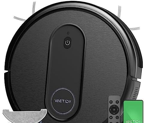 Vactidy Robot Aspirapolvere Lavapavimenti, Nimble T7 Aspirapolvere Robot Serbatoio Acqua Elettrico 2-In-1,WiFi/App/Alexa/Siri/Google/IFTTT,per Tappeti,Peli di Animali,Pavimento,Capelli