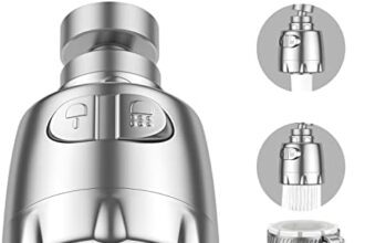 Vinabo Aeratore Per Rubinetto, 360 ° Girevole Lavello Rubinetto, Gorgogliatore Aeratore Rubinetto, A Risparmio Idrico Rubinetto Filtro Regolatore Spray Testa Ugello Per Cucina Bagno,2 Modalità
