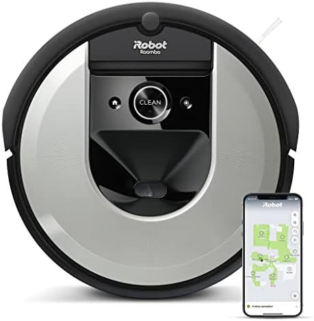 iRobot Roomba I7156 Robot Aspirapolvere, Memorizza La Planimetria Della Tua Casa, Adatto Per Peli Di Animali Domestici, Spazzole In Gomma, Potente Aspirazione, Wi-Fi, Programmabile Con App, Argento