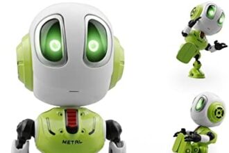 rc tech Robot Giocattolo per Bambini 3 4 5 6 7 8 Anni Mini Robot Parlanti Ricarica USB LED Occhio Interattivo Giocattolo Elettronico Regalo Giocattoli di Compleanno di Natale per Bambini (Verde)