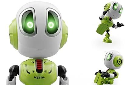 rc tech Robot Giocattolo per Bambini 3 4 5 6 7 8 Anni Mini Robot Parlanti Ricarica USB LED Occhio Interattivo Giocattolo Elettronico Regalo Giocattoli di Compleanno di Natale per Bambini (Verde)