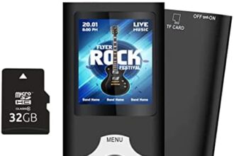 32GB Lettore MP3, Tabmart Metal Hi-Fi Capacità Di Musicale Portatile Lettore MP4 Ad Alta Risoluzione Con 1,8 Pollici Schermo MP3 Lettore Multifunzione 18 Ore Di Riproduzione Continua, Nero