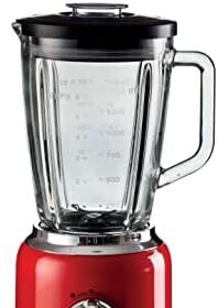 Ariete 585 Frullatore Moderna Rosso - 1000 W - Capacità Tazza Vetro 1,5 L - 4 Velocità - 4 lame